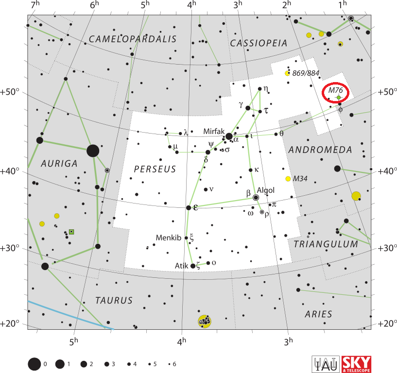 little dumbbell nebula location,find messier 76,where is m76